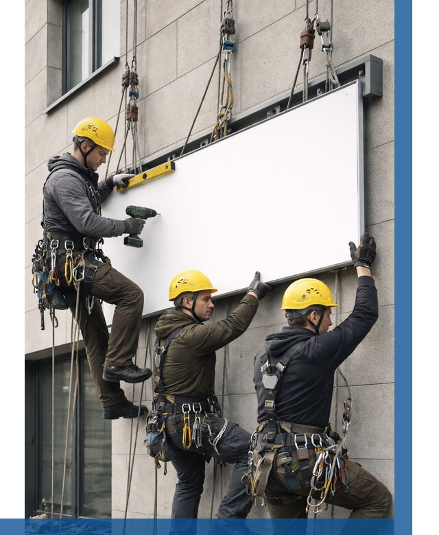 Монтаж рекламной вывески в Бирске от 8315 р. | ВЫСОТНИК-Брк