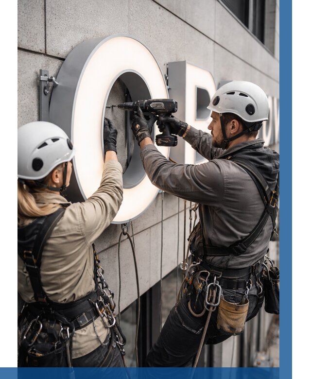 Монтаж световых букв в Бирске от 3118 р. под ключ ВЫСОТНИК-Брк