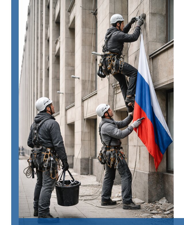 Профессиональная установка флагов на фасаде в Бирске