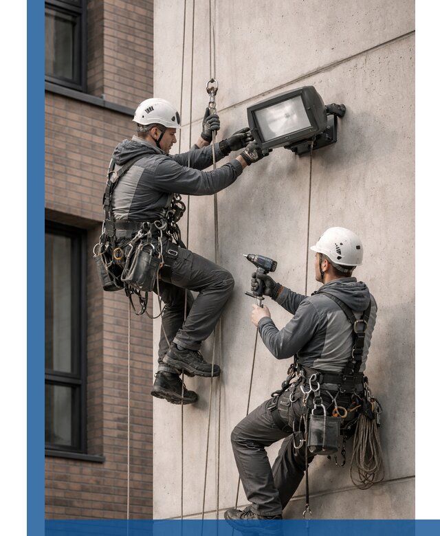 Профессиональный монтаж фасадных прожекторов в Бирске под ключ