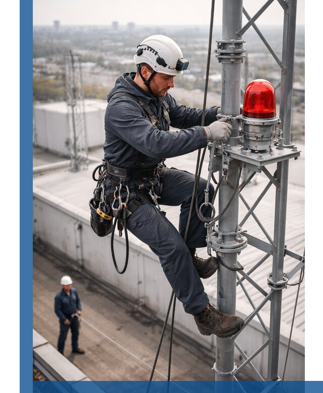 Монтаж заградительных огней и обслуживание объектов в Бирске