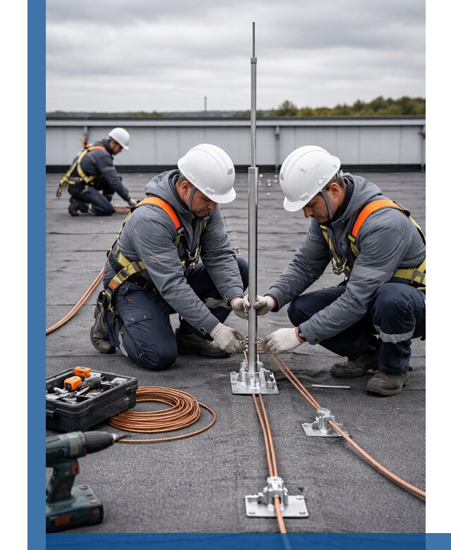 Монтаж молниезащиты на кровле в Бирске под ключ с гарантией