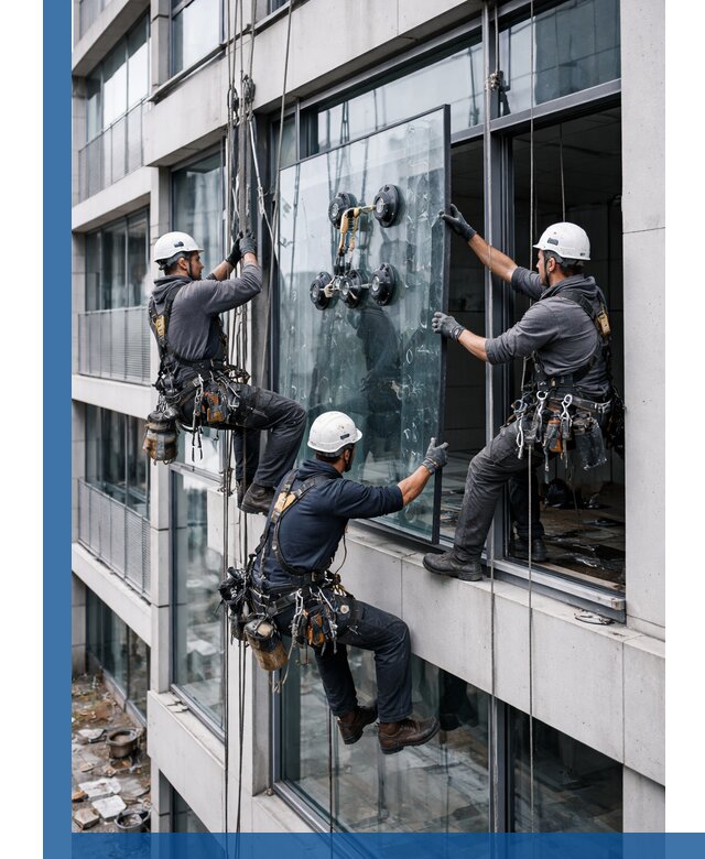 Фасадное остекление и монтаж витражей зданий в Бирске под ключ