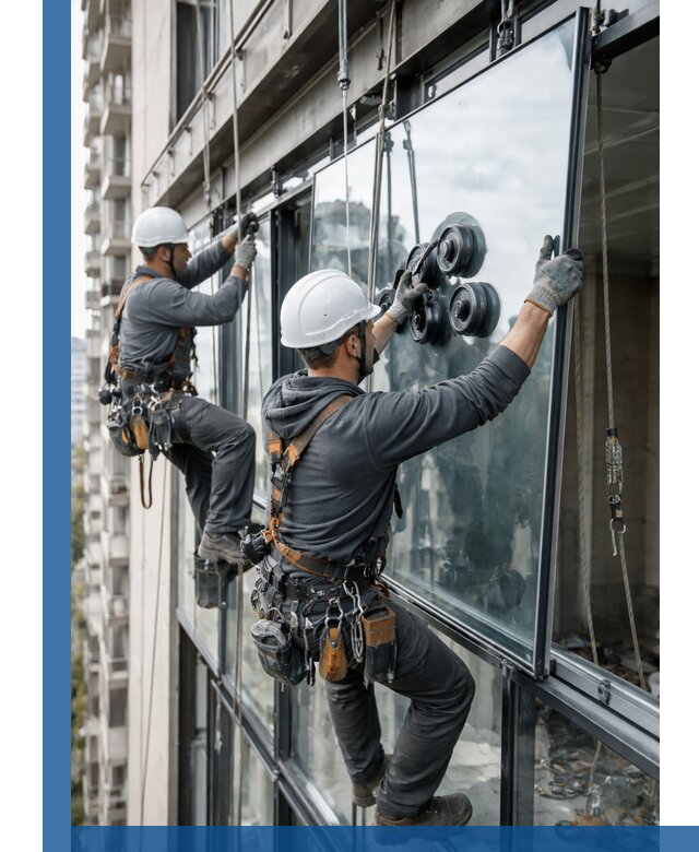 Витражное остекление фасадов и лоджий в Бирске под ключ