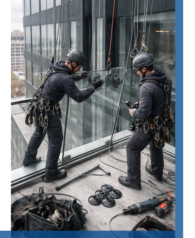 Монтаж стеклянных ограждений в Бирске от 2599 р. | ВЫСОТНИК-Брк