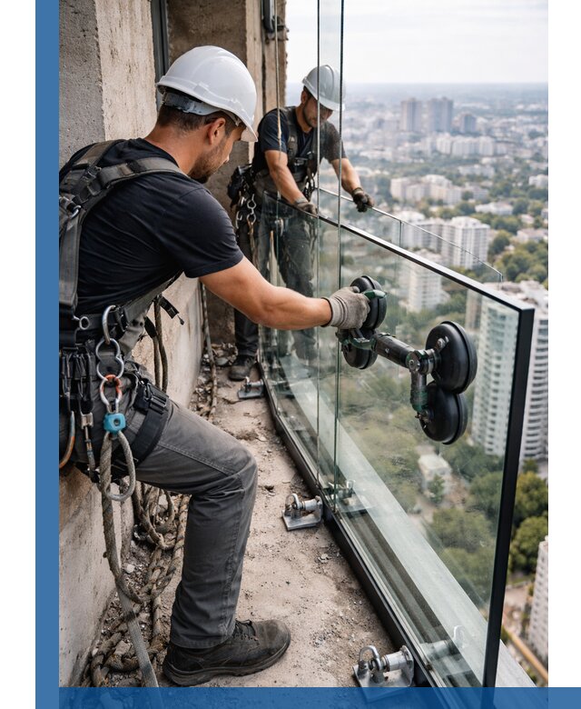 Монтаж стеклянных ограждений под ключ с гарантией в Бирске