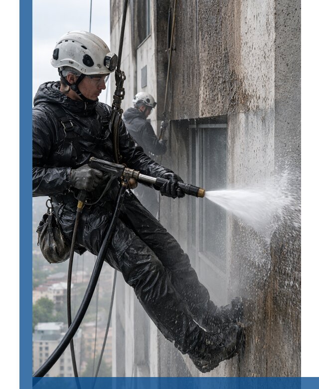 Гидроструйная очистка фасадов и конструкций в Бирске