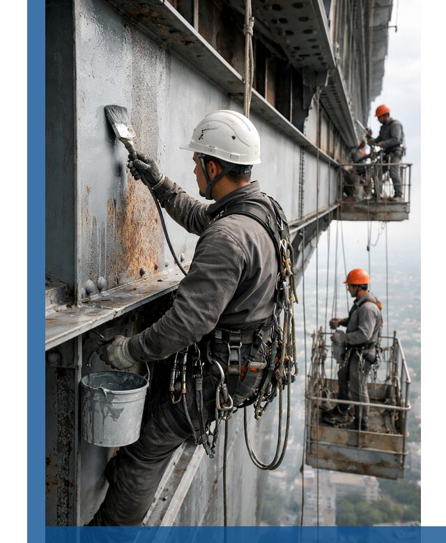 Покраска металлоконструкций на высоте в Бирске профессионально