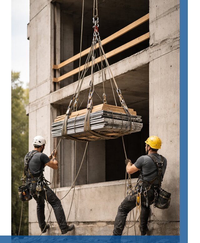 Подъем материала на этаж веревками в Бирске от 1559 р. | ВЫСОТНИК-Брк