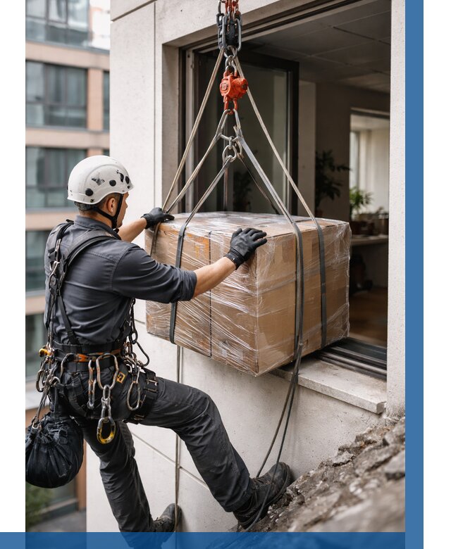 Подъем груза через окно в Бирске от 4677 р. | ВЫСОТНИК-Брк