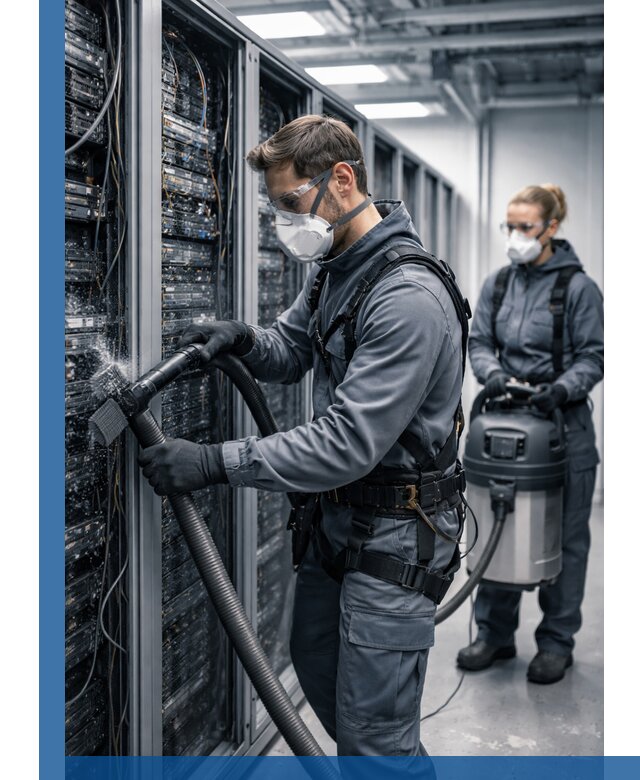 Обеспыливание серверной комнаты в Бирске, профессиональная очистка