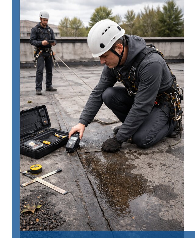 Обследование кровли на протечки и выявление дефектов в Бирске