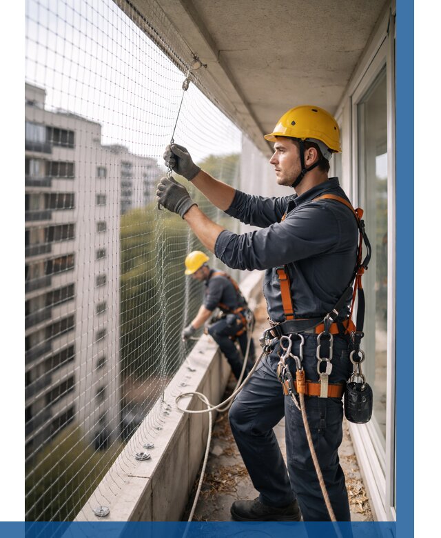 Монтаж сетки от птиц в Бирске от 4677 р. | ВЫСОТНИК-Брк