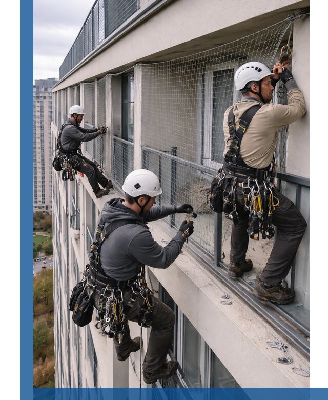 Профессиональный монтаж защитной сетки от птиц в Бирске